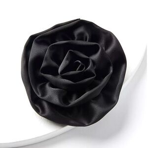 NWT LOFT Floral Satin Black Brooch